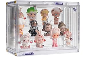 CESTATIVO Vetrina Acrilico Trasparente, Vetrina Espositiva per Action Figure, Vetrina Plexiglass Protezione Antipolvere con Porta per Collezione, Funko Pop, Mini Giocattoli (Trasparente, 1 Pezzo)