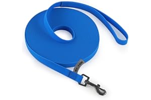 Wolfone 3 m blue recall lead for dogs, waterproof training lead, durable and easy-care lead, suitable for recall, swimming, camping, beach, hunting, walks