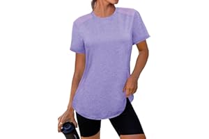 Gyabnw Gym Tops Women UK Yoga Running Sports Tshirt Tennis Pilates Activewear Workout Clothes UPF 50+ Sun Protection