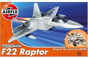 Airfix QUICKBUILD Model Aircraft Kits - J6005 F22 Raptor Model Building Kit for Kids 6+, Construction Plane Toys for Boys & Girls - Fighter Jet Planes & Toy Aeroplane Sets, Plane Enthusiast Gifts