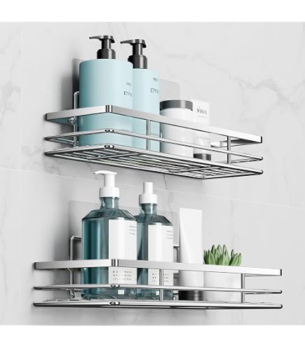 Carrello per doccia senza foratura, scaffale per il bagno, mobiletto