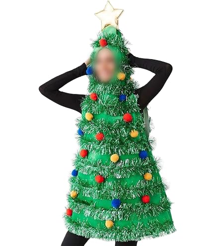 Weihnachtsbaum-Kinderkostüm Mit Hut & Kleid - Grünes ärmelloses Outfit Für Weihnachtsfeiern
