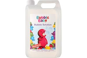 BUBBLEBABY 5L Bubble Solution Refill – Premium Bubble Liquid for Bubble Machines, Big Bubble Wand, Kids Bubbles & Bubble Mixture – Long-Lasting, Safe & Non-Toxic Bubble Fluid