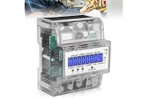 ASFRODE Stromzähler Hutschiene, 3-Phasen 4-Draht Geeicht Stromzähler Drehstromzähler Hutschiene 230/400V 5-100A Digitaler Stromzähler mit LCD Digitaler Stromzähler Drehstromzähler für DIN Zwischenzähler Strom