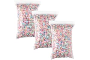 Bolas Espuma poliestireno,Bolas de Espuma Relleno,TMRBBesty Bolas de Espuma,Caja de Regalo Relleno de Globos Macaron Bolas de Espuma de Colores Bolas de Espuma 3 Paquetes 30 g (4-6 mm)