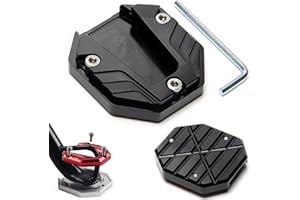 LANDSCAPE LIGHTS2K Plaque D'Extension De Plaquette De Moto Support LatéRal éLargir Plaque Extension Pad Moto Universel Moto BéQuille LatéRale Support Pied Extension Pad CNC En Aluminium Pied BéQuille LatéRale Agrandir