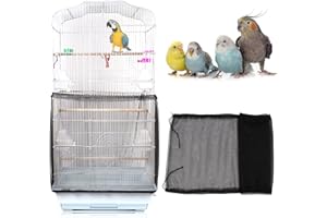 Mngren Universal Bird Cage Cover, Bird Cage Feather Seed Catcher, Adjustable Drawstring Parrots Bird Food Small Animals Net, Cover Skirt Guard for Round Square Cages