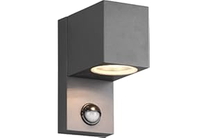 TRIO LEUCHTEN Trio 214269142 Roya reflektor punktowy, IP44, antracyt, czujnik ruchu PIR, kwadratowy