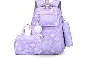 VIDOSCLA Kids Girls School Backpack Elementary Students Book Bag Colorful School Bag for Girls