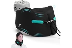 ‎JOSCOAL Joscoal Nackenkissen Reise Komfort Reisekissen Auto-Kopfstütze Luxuriös Flugzeug Kinnstütz Travel Pillow Memory Foam Stützfunktion Ideal für Reise Büro Autos.(Größe S, Schwarz)