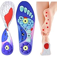 Audasi Magnetic Insoles For Slimming, Work Shoes, Plantar Fasciitis Relief - Reflexology Acupressure Orthopedic Insoles For Foot Fatigue Relief - Men And Women