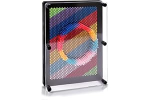 YAYAFUNFUN Rainbow Pin Art Impression Toy Large13x18cm,Sensory 3D Pin Art Board Toy Fun Desk Toys Sculpture Gadget,Cool Stuff for Bedrooms,Christmas Stocking Fillers for Teenage Boys Girls Gifts 7-16 Years Old