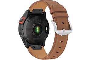 XIIORE Skórzany pasek Fenix 8, 47 mm, pasek 22 mm do Fenix 7, Fenix 7 Solar, Fenix 7 Sapphire Solar, Fenix 7 Pro, Fenix 6 /pro/Sapphire, Fenix 5/plus, Forerunner 935/945/955, Approach S60, Quatix 5/6/7