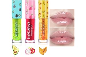SOMGKINE 3 PCS Lip Gloss per Labbra, Lucidalabbra, Rossetto Liquido, Olio Labbra Idratante, Lucidalabbra Frutta Sapore, Olio Nutriente per le labbra, Gloss Labbra Olio Labbra per Labbra Secche e Screpolate
