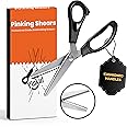 Pinkut Pinking Shears for Fabric Cutting with Cushioned Handles - Serrated Scissors - Sharp Stainless Steel - 22 cm Professional Zig Zag Scissors for Crafting, Dressmaking, & Sewing