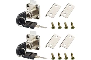 SZCXDKJ Set di 2 serrature di sicurezza per cassetti e mobili, in lega di zinco, serratura a camma per cassette postali, cassetti, armadietti