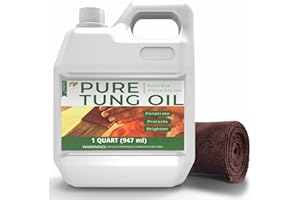Godora 1L Pure Tung Oil for Wood Finishing, Wood Sealer for Indoor & Outdoor Favored by Craftsmen, Waterproofing Tung Oil for Wood Product, Perfect Food Safety Tung Oil for Furniture & Countertop