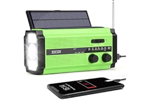 Immver Wind Up Solar Radio, 5000mAh Hand Crank Dynamo Radio Rechargeable, Portable Emergency AM/FM Radio, with 4 Modes LED Torch, Reading Lamp, USB Phone Charger, SOS Alarm, for Outdoor Camping Hiking