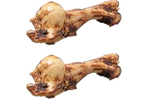 YöL Pack of 2 Giant Pet Dog Bones Roasted Beef Treat Food Jumbo Tough Chew Dental
