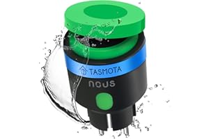 NOUS Tasmota Smart Outdoor Steckdose ESP32, IP44 Wasserdicht, 16A, Stromzähler, Timer, Alexa und Google Home Assistant kompatibel, MQTT, WiFi 2,4GHz