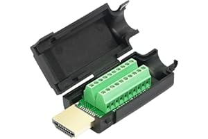 Cerrxian, Adattatore per morsettiera a vite HDMI, placcato in oro, da HDMI maschio a terminale senza saldatura, connettore con modulo di segnale, con involucro