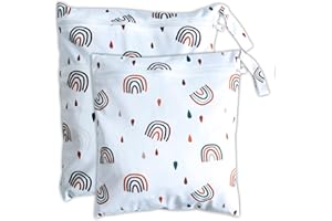 ABirdon 2 Stück Wetbag Kindergarten Nasstasche Windeltaschen Reißverschluss, wasserdicht, waschbar, Wetbag Organizer für Kleinkind-Windeln, Reisen, Gym, Strand und Pool