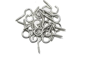 20 x fiXte Screw in Hooks and Eyes Net Wire Curtain Screws 10 x Hooks and 10 x Eyes 25mm