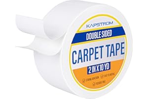Double-Sided Rug Tape (9m Long & 5cm Wide, White) - Heavy-Duty Carpet Tape for Area Rugs - Perfect for Hardwood Floor, Concrete & Tile by KapStrom