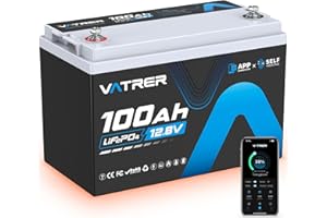 ‎VATRER POWER VATRER POWER LiFePO4 12V 100AH Selbsterwärmung Lithium Batterie mit 100A BMS -20℃ Tieftemperatur-Ladung 5000 Zyklen Lithium Akku mit Bluetooth Perfekter für Wohnmobil, Solar & Off-Grid-Anwendungen