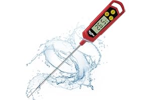 MixcMax Küchenthermometer Fleischthermometer Kuchen Flaschen Baby Thermometer Küche Kochen Wasser Milch Haushaltsthermometer LCD Digital Einkochthermometer mit Langer Sonde