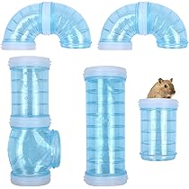 Set Di 4 Tunnel Per Criceti E Piccoli Animali - Labirinto Gioco In Plastica Trasparente (Blu) - Foto 10