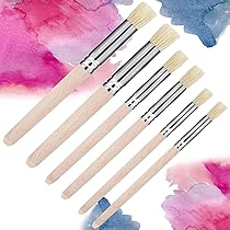 12 Stuks Houten Stencil Borstels Set Natuurlijke Varkenshaar Penselen Kunst Schilderen Borstels Voor Acryl Schilderen, Olieverf, Aquarel Schilderen, Kaarten Maken, DIY Art Crafts Projecten, 3 Maten