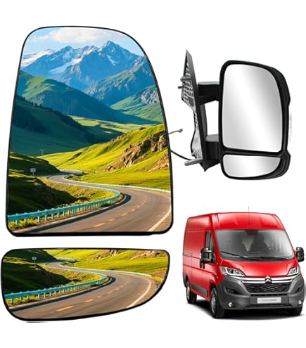 Pro!Carpentis Intermitente Espejo Con Luz Intermitente Derecho Lado Copiloto Compatible Con Ducato Boxer Jumper, A Partir De Año 2006- Cristal Transparente Con Amarillo Reflector