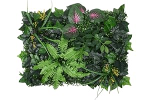Hangarone Pflanzenwand Künstliche Hecke Hängepflanzen Pflanzenbild, Matte Mit Künstlichen Pflanzen, Pflanzenbild für Wandbegrünung, Sichtschutz am Zaun oder Balkon, 40X60CM
