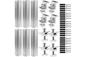 Btstil Solarmodul Halterung Kit, PV Anlagen Befestigungsschiene 30mm, Trapezblech Photovoltaik, Befestigung Solarmodul Für Solar Panel (6* Rai+4* Side Clamp+4* Middle lamp, 30mm)