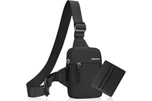 BMHNQ Borsa a tracolla Uomo Crossbody Bag Spalla a Tracolla Zaino Monospalla Uomo Borsellino Cross Body Bag Impermeabile Borsa a Spalla Borse Petto Borsa Crossbody per Viaggi Escursionismo Ciclismo (Nero)