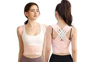 CCYOJinChen Correttore Posturale per Donne e Uomini, Tutore per la Schiena Completamente Regolabile Comodo e Traspirante, Fornisce Sollievo dal Dolore al Collo, alle Spalle (Rosa, XL)