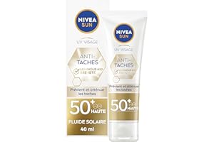 NIVEA SUN Fluide UV visage Luminous 630 FPS 50+ (1 x 40 ml), Protection solaire anti taches à la formule légère et non grasse, Soin visage anti-âge protecteur quotidien