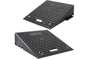 STREET SOLUTIONS UK Pack of 2-6" Inch Driveway Kerb Ramp, Heavy Duty Rubber Ramps Perfect for Pavements, Low Cars, Kerb Ramps for Motorhome, Truck, Shed Ramps, Pets & Wheelchair Threshold Ramp (6") Black