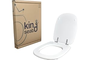 KING SEAT Copriwater in MDF, serie Tesi della Ideal Standard, Bianco con cerniere in ottone cromato.