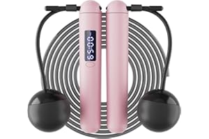 ACHDOFITS Smart Skipping Rope with LED Display & Count Counter - 2-in-1 Adjustable Cordless Skipping Ropes for Weight Loss, Home Fitness, Cardio Workout - Perfect for Adults & Teens