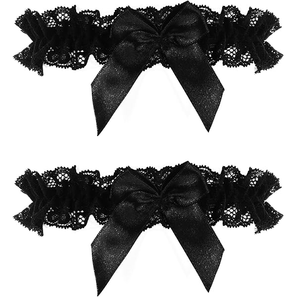 2 Jarretières Réglables En Dentelle Noire - Accessoire Mode Pour Femmes - Mariage, Soirée, Cosplay - Taille Ajustable 30-60 Cm - 7