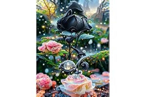 YWKJDDM 5D Diamond Painting Kit, DIY Diamant Painting Bilder, Schwarze Rose Crystal Strass Stickerei Zahlen Kreuzstich Erwachsene für Handwerk Wand Decor 30 x 40cm