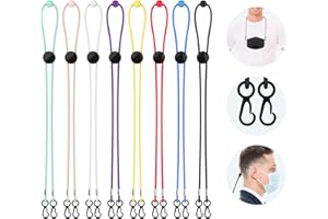 8 piezas Cordones para mascarilla de longitud ajustable con Reforzado Gancho, Ubephant Cordones para máscara Ergonómico, Flexible Gancho de Máscara, Cordones mascarilla, Cuerda para Gafas