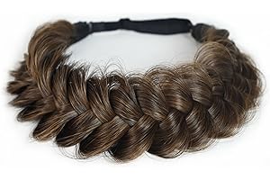 TOECWEGR Extensions Haarband Haarreifen Zopf Geflochten Classic Chunky Wide Plaited Wedding Fluffy Braids Wig Women Girl Beauty Accessory (B-Typ 5)