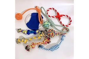 POUND VEG Special Pet Toys 10 Pcs Dog Rope Toy Natural Cotton Toys Set, Teething Training, Relieve Boredom and Stress