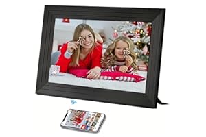 AORPDD Cadre Photo Numérique WiFi - 10.1 Pouces IPS Écran Tactile Smart Cloud Connecté avec 32Go Espace, Partagez des Photos Via Frameo App