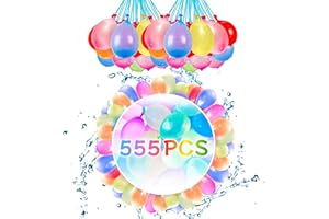 PEIFOON 555 Stück Wasserbombens, Wasserbombens Selbstschließend, Schnell Befüllbarer Wasserbombems, Farbige Wasserballon Set，Biologisch Abbaubare Cluster Wasser ballons für Wasser Spiele