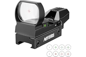 Afranti Viseur Point Rouge Tactique 4 RéTicules Vert et Rouge pour Carabine à Air Comprimé avec Monture pour Rail 20mm Weaver/Picatinny et Housse pour ArbalèTe de Chasse