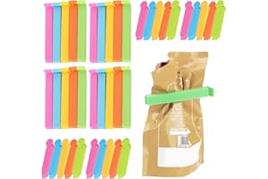 TOUMETT 40 Pcs Food Clips Bag Sealing,for Storage,Freezer,Plastic for Bags,Kitchen,Colored Coloured Reusable Sealer for Home,Office,Useful for Keeping Fresh And Sealed,Keeps Seals Packets,Multicolor Style
